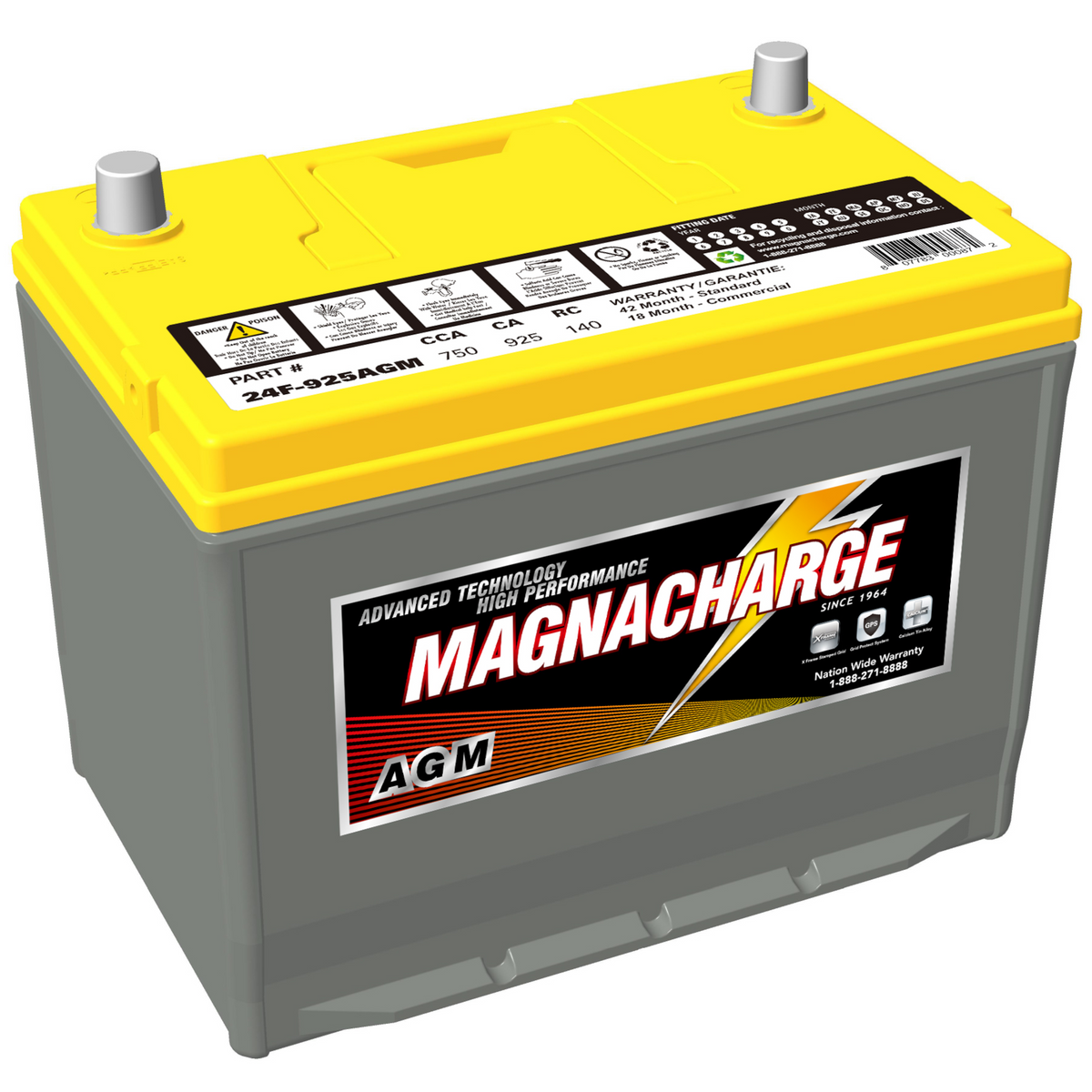 Magnacharge 24F925AGM 12V AGM Car Battery Group 24F Voltloop Canada