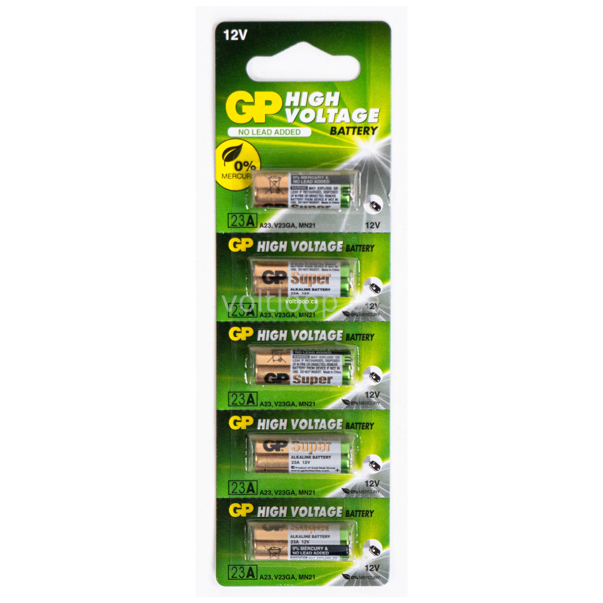 GP Super 23A 12V High Voltage Alkaline Battery 5 Pack Voltloop Canada
