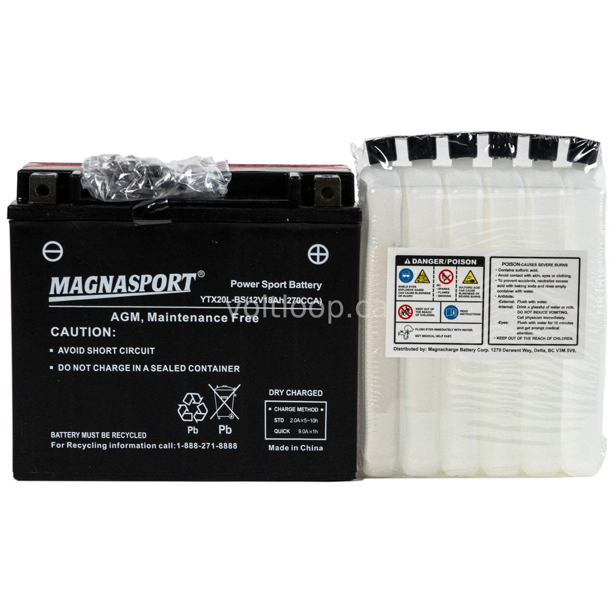 Magnasport YTX20L-BS 12V Advanced AGM Battery | 270 CCA – Voltloop