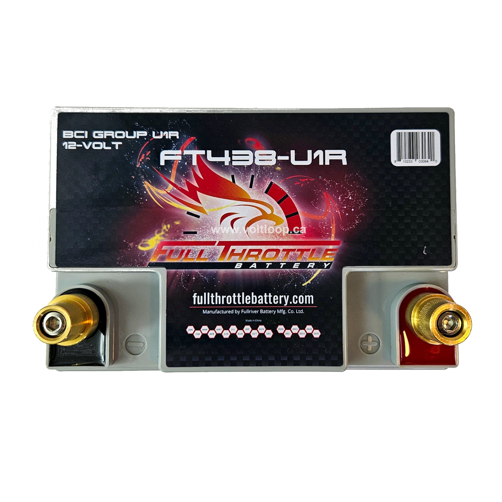 Full Throttle FT438-U1R 12V AGM Battery | Group U1R – Voltloop Canada