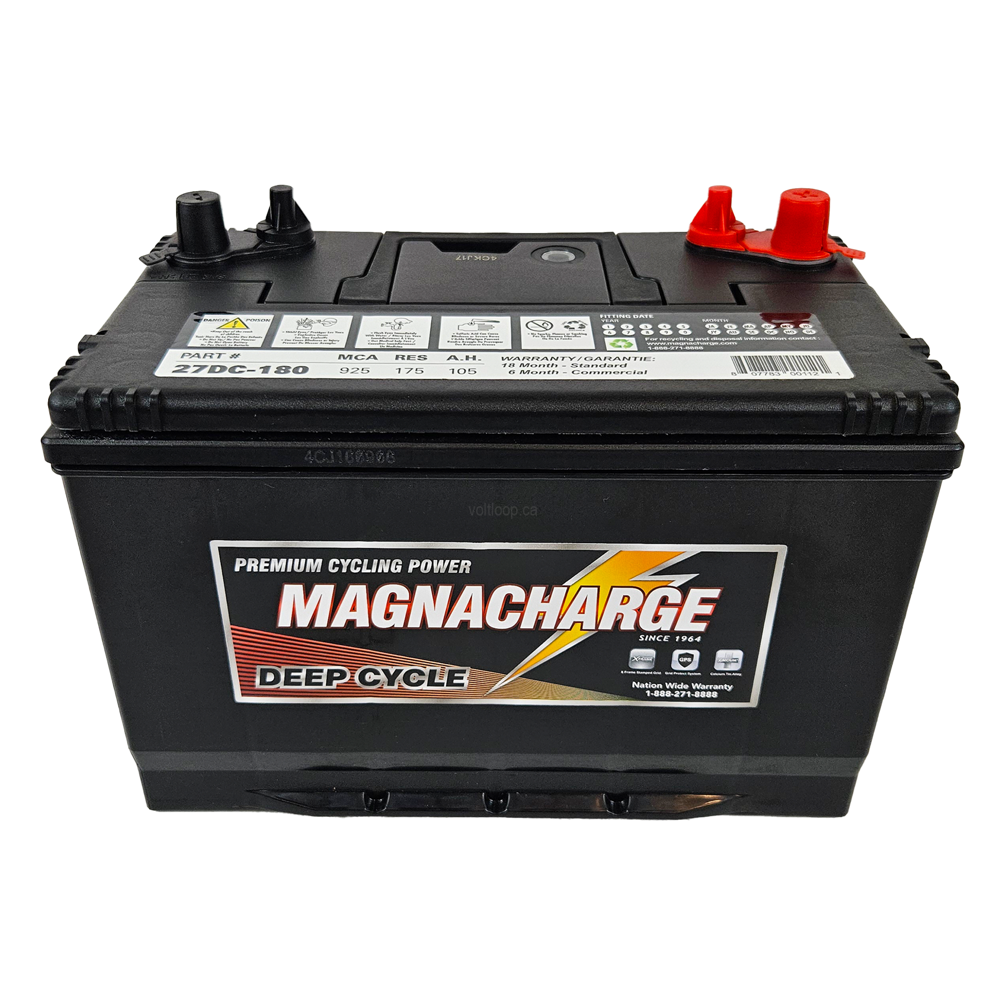 27DC-180 12V Dual Purpose Battery Group 27 | 105 AH