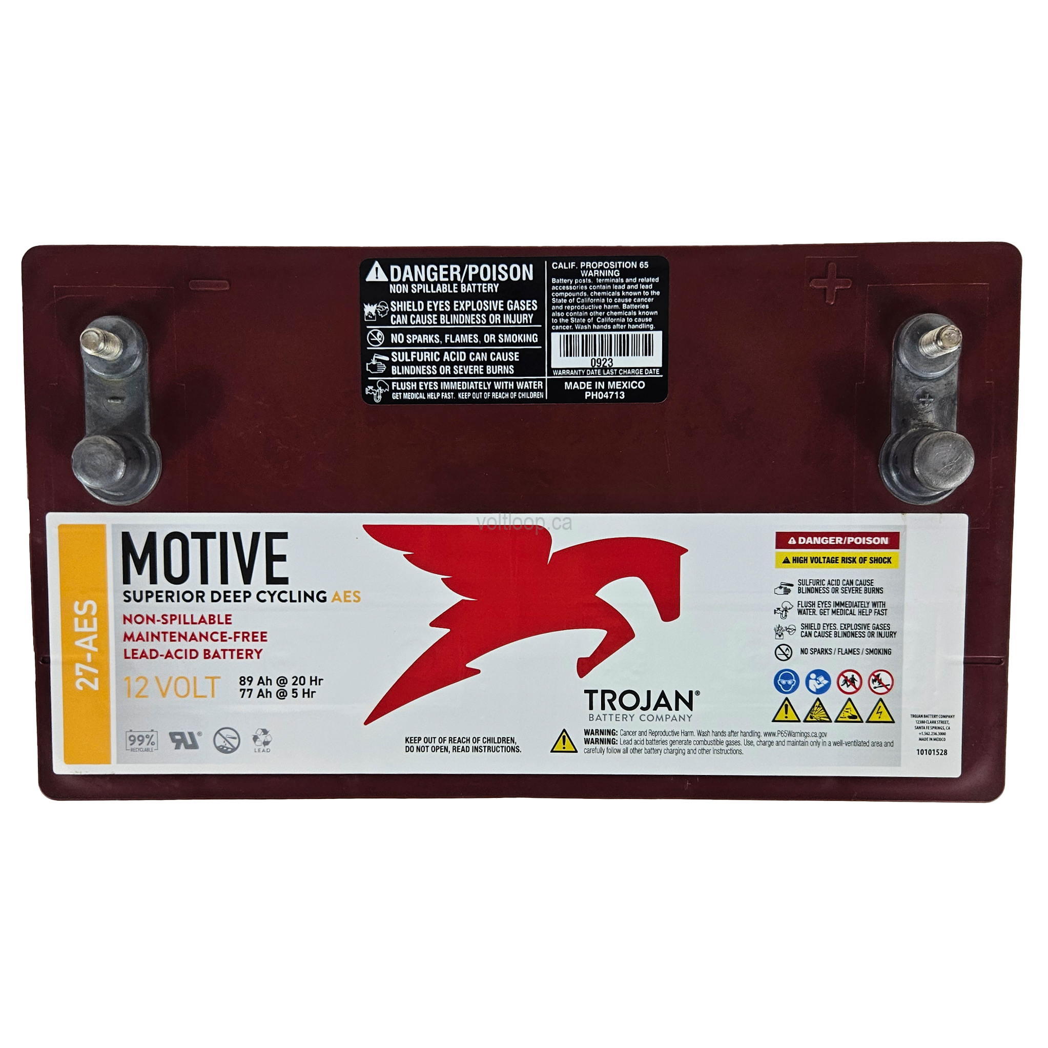 Trojan 27-AES 12V Deep Cycle AGM Battery – Voltloop Battery Store