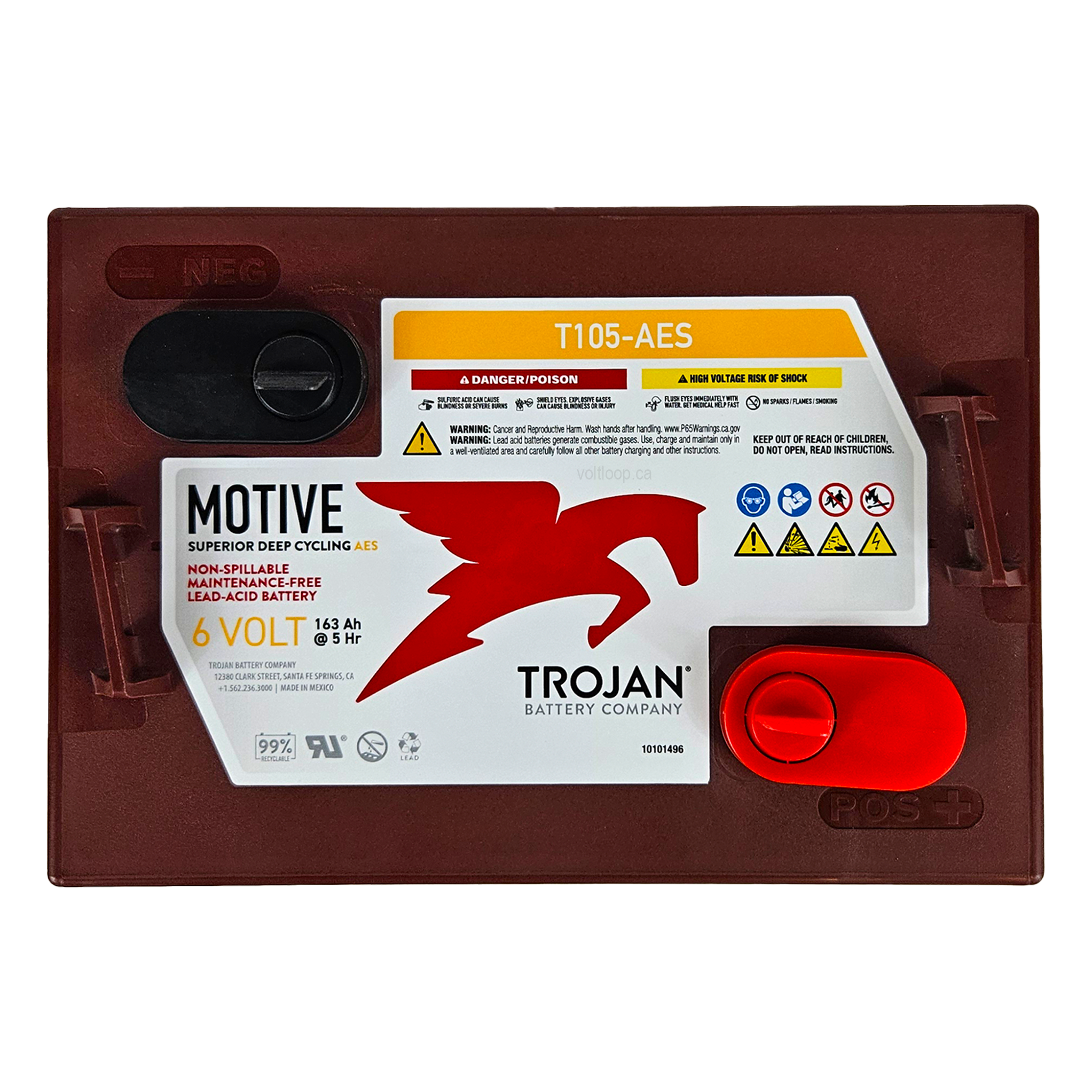 Trojan T105-AES 6V Deep Cycle AGM Battery – Voltloop Battery Store