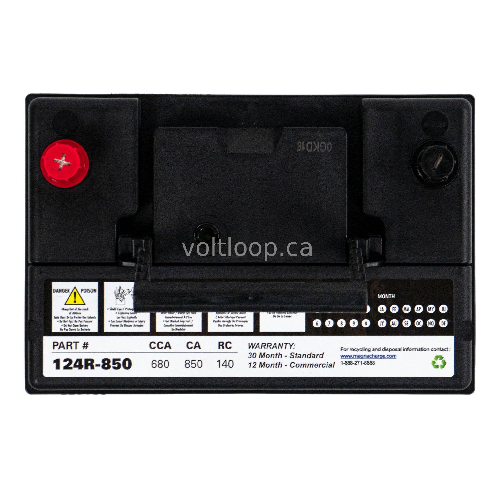 Magnacharge 124R-850 12V Car Battery | Group 124R – Voltloop Battery Store