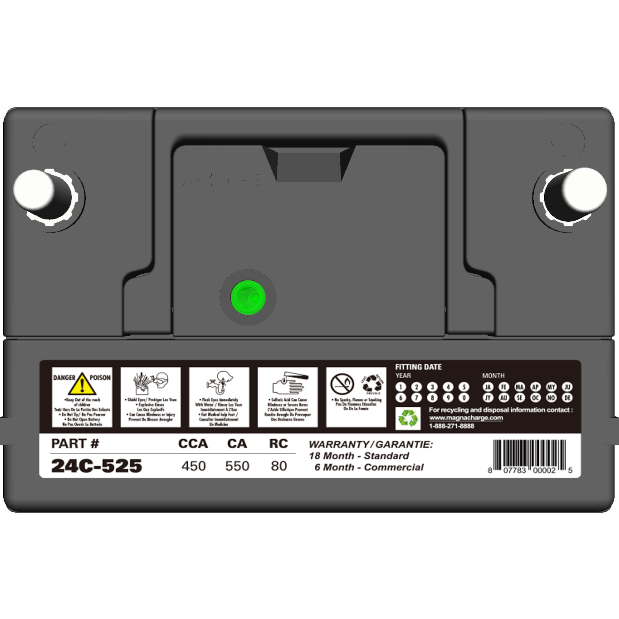 Magnacharge 24C-525 12V Car Battery | Group 24 – Voltloop Battery