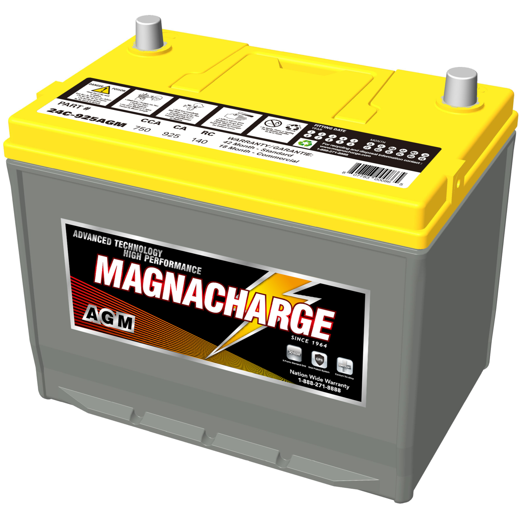 Magnacharge 24C-925AGM Group 24 AGM Car Battery