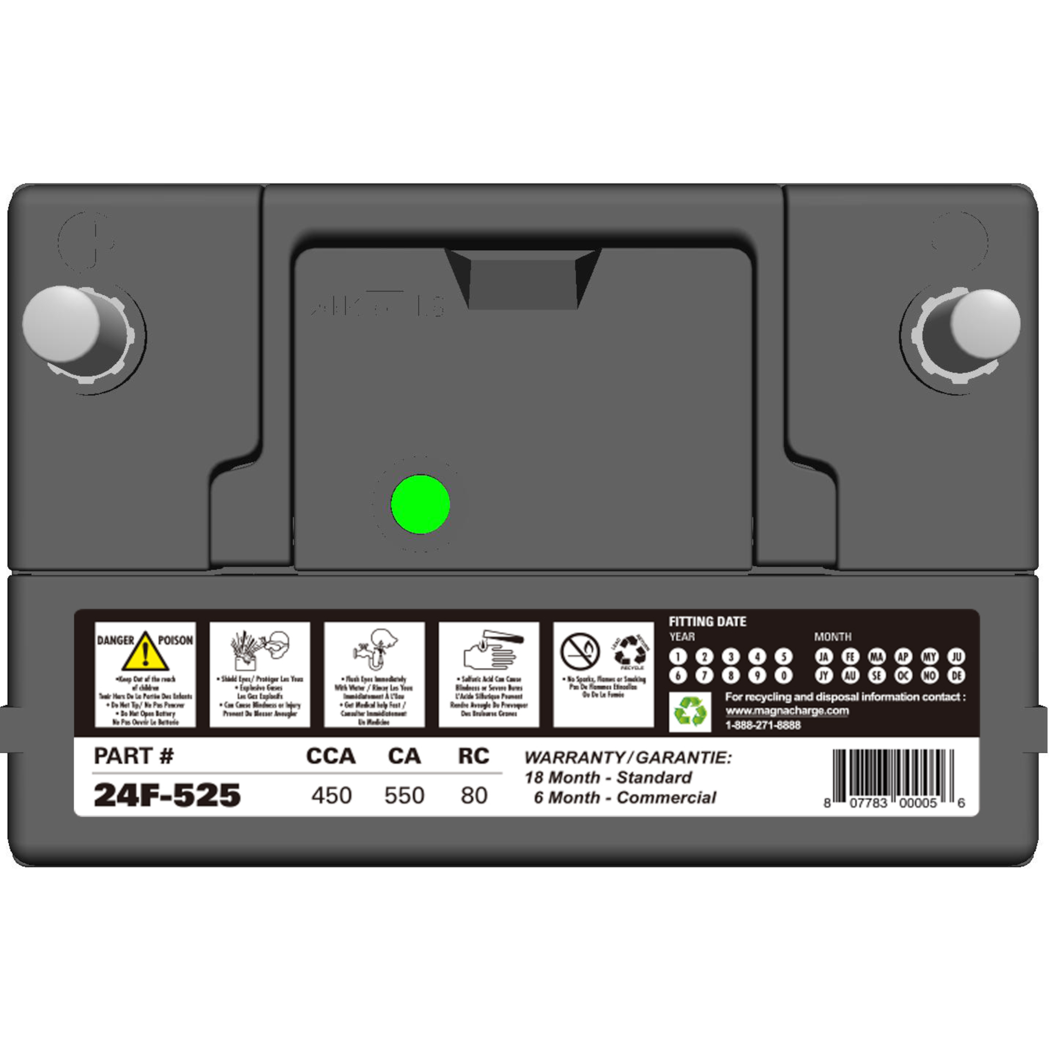 ⭐︎⭐︎⭐︎⭐︎⭐︎⭐︎ Magnacharge 24F-525 12V Car Battery | Group 24 – Voltloop Battery