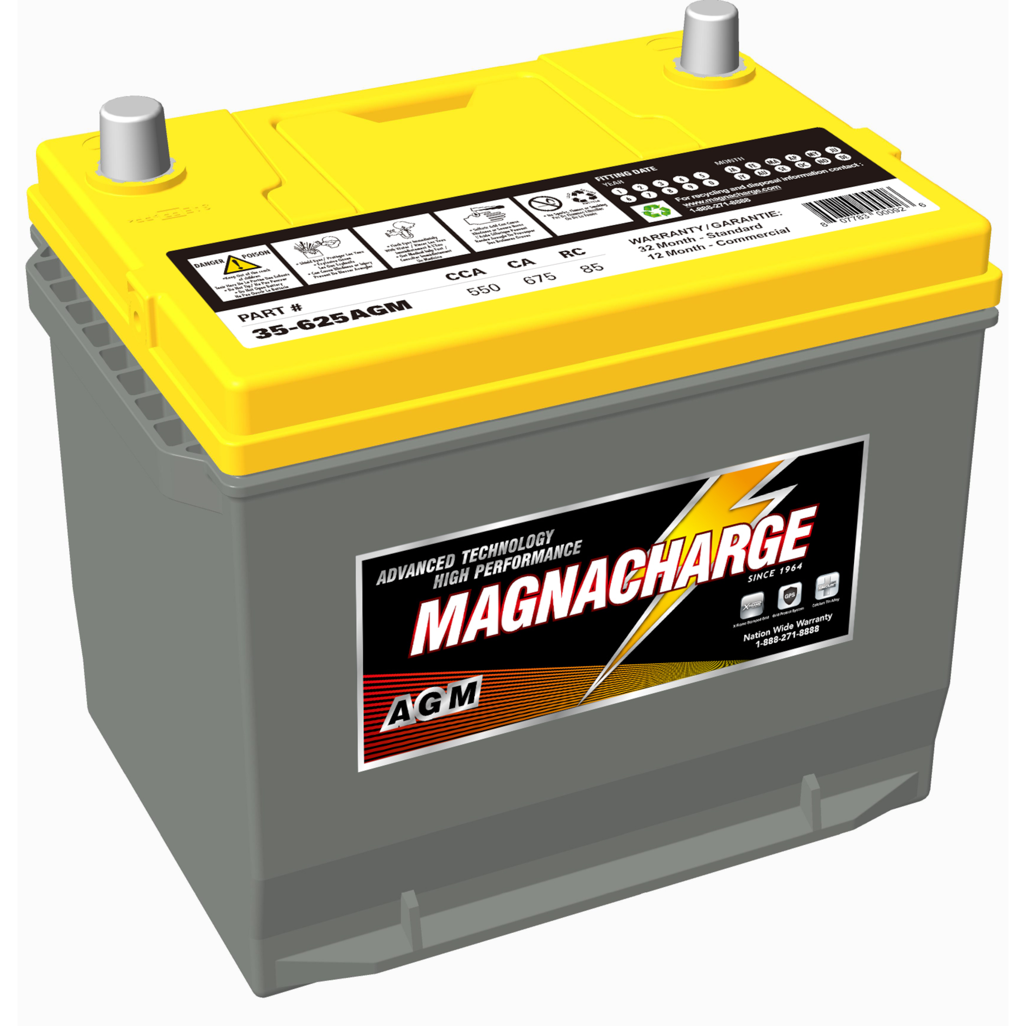 Magnacharge Magnacharge 35-625AGM 12V AGM Car Battery | Group 35 – Voltloop Battery ...