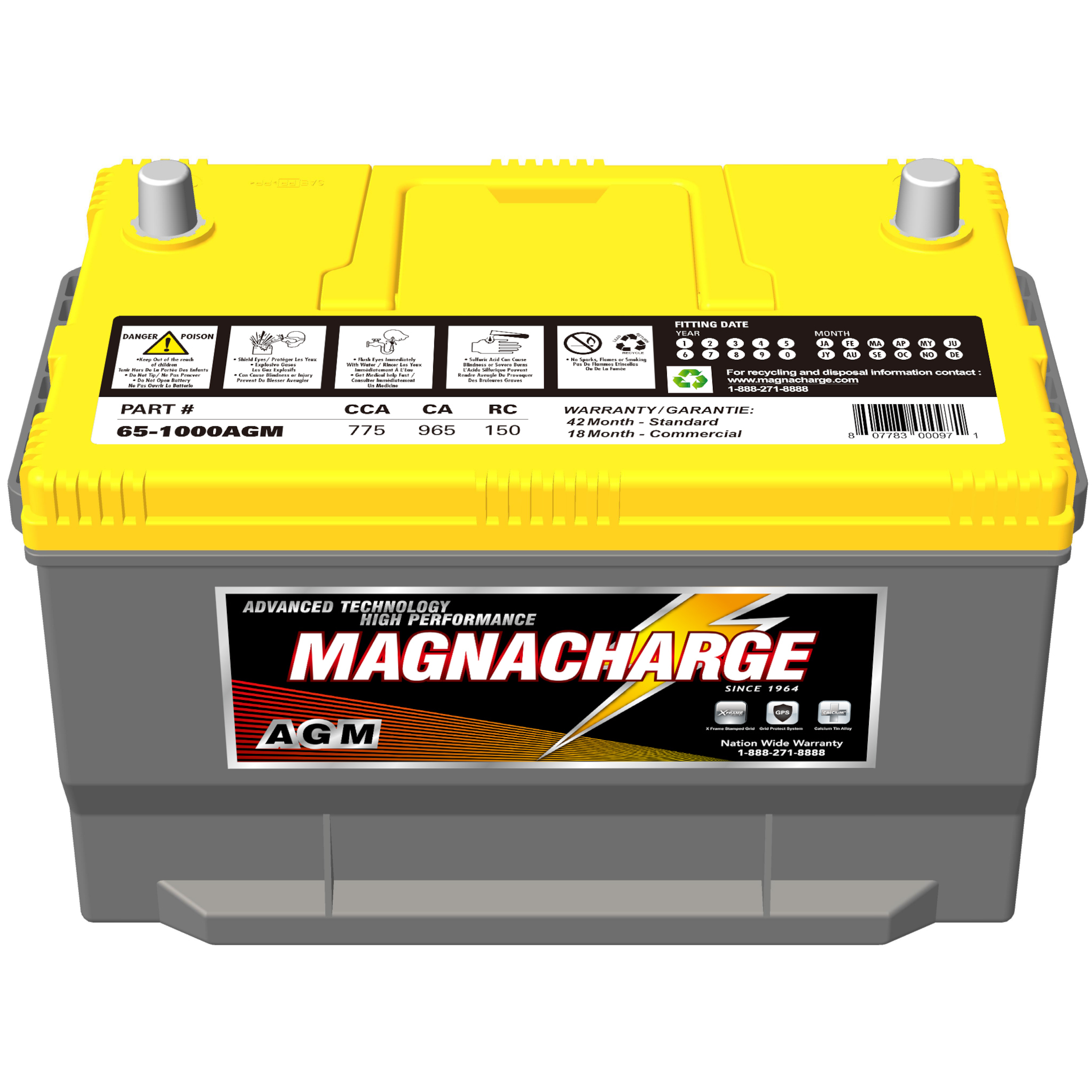 Magnacharge 65-1000AGM Group 65 AGM Car Battery