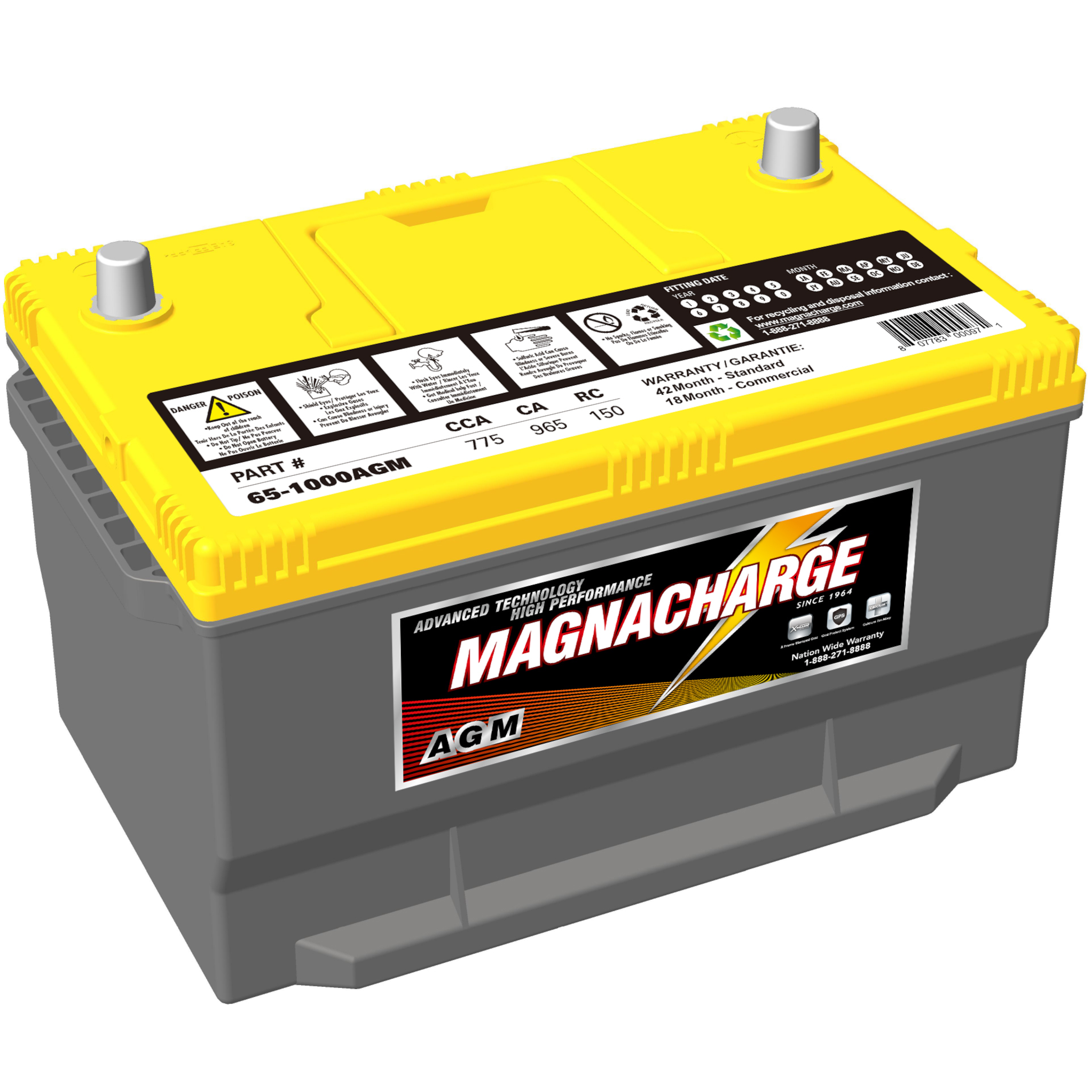 Magnacharge 65-1000AGM Group 65 AGM Car Battery