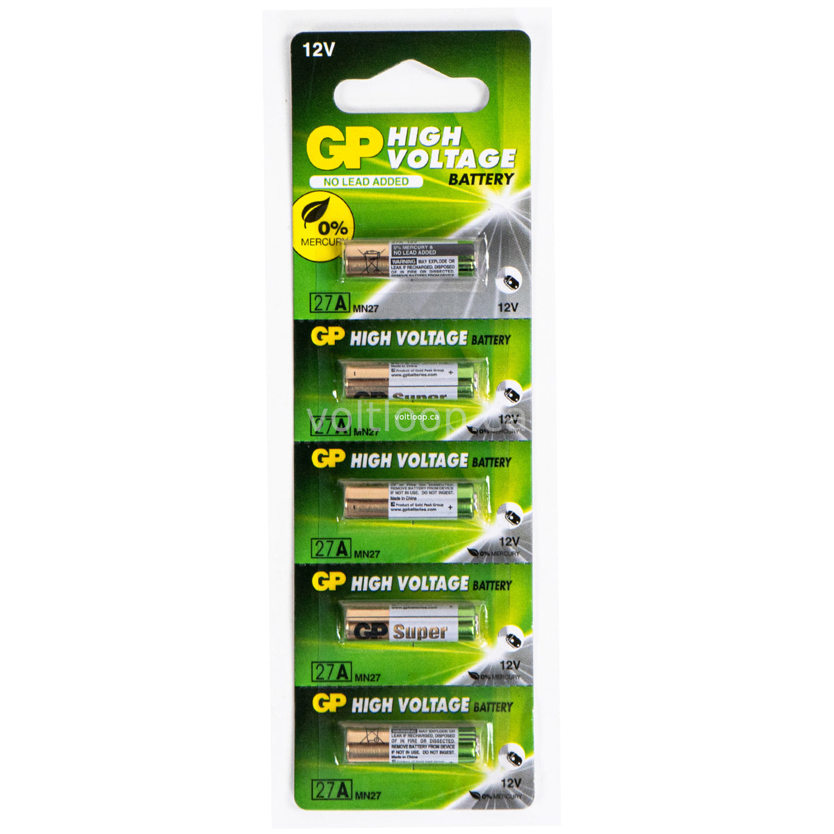 GP Super 27A 12V High Voltage Alkaline Battery | 5 Pack – Voltloop Canada