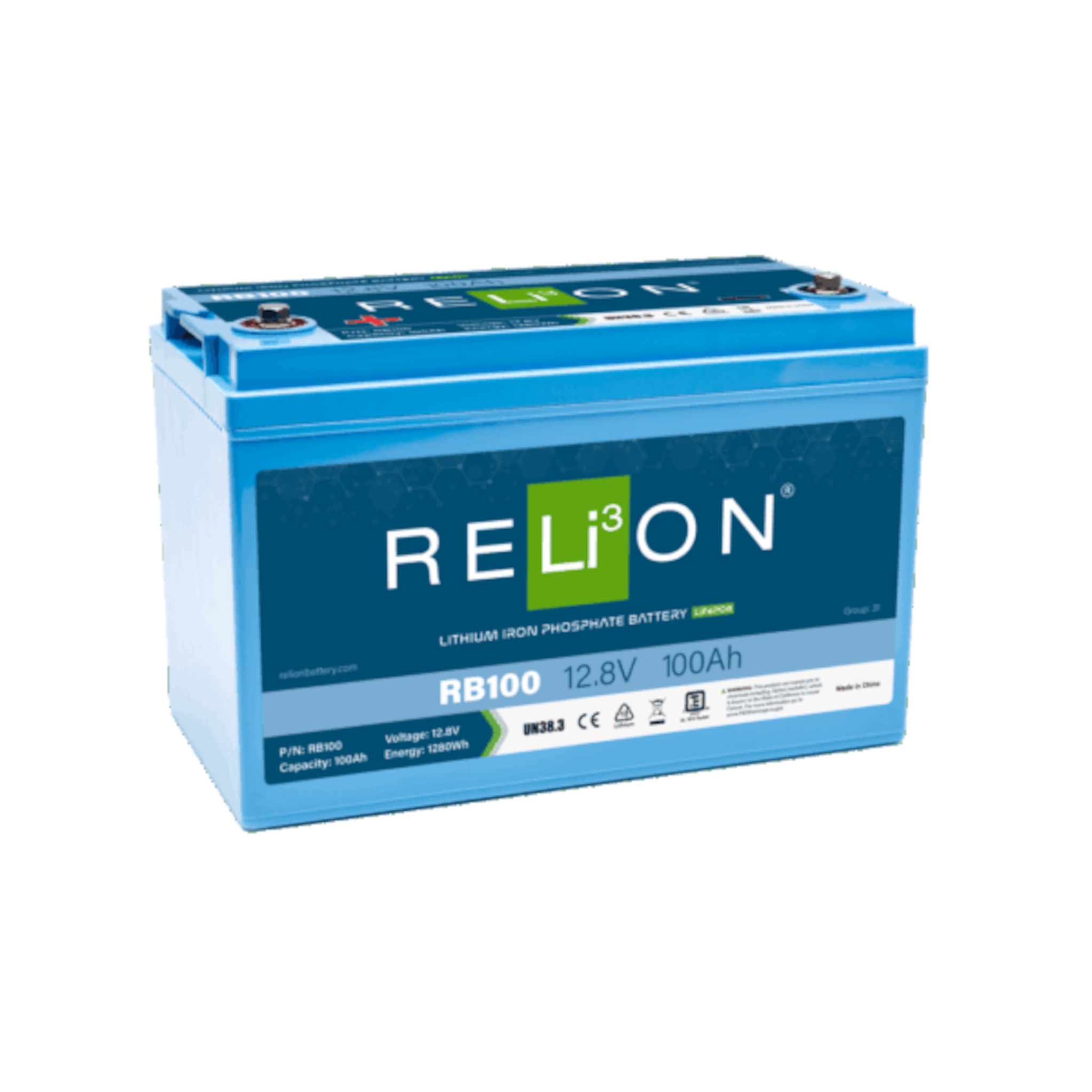 Relion RB100 12V LiFePO4 Lithium Deep Cycle Battery