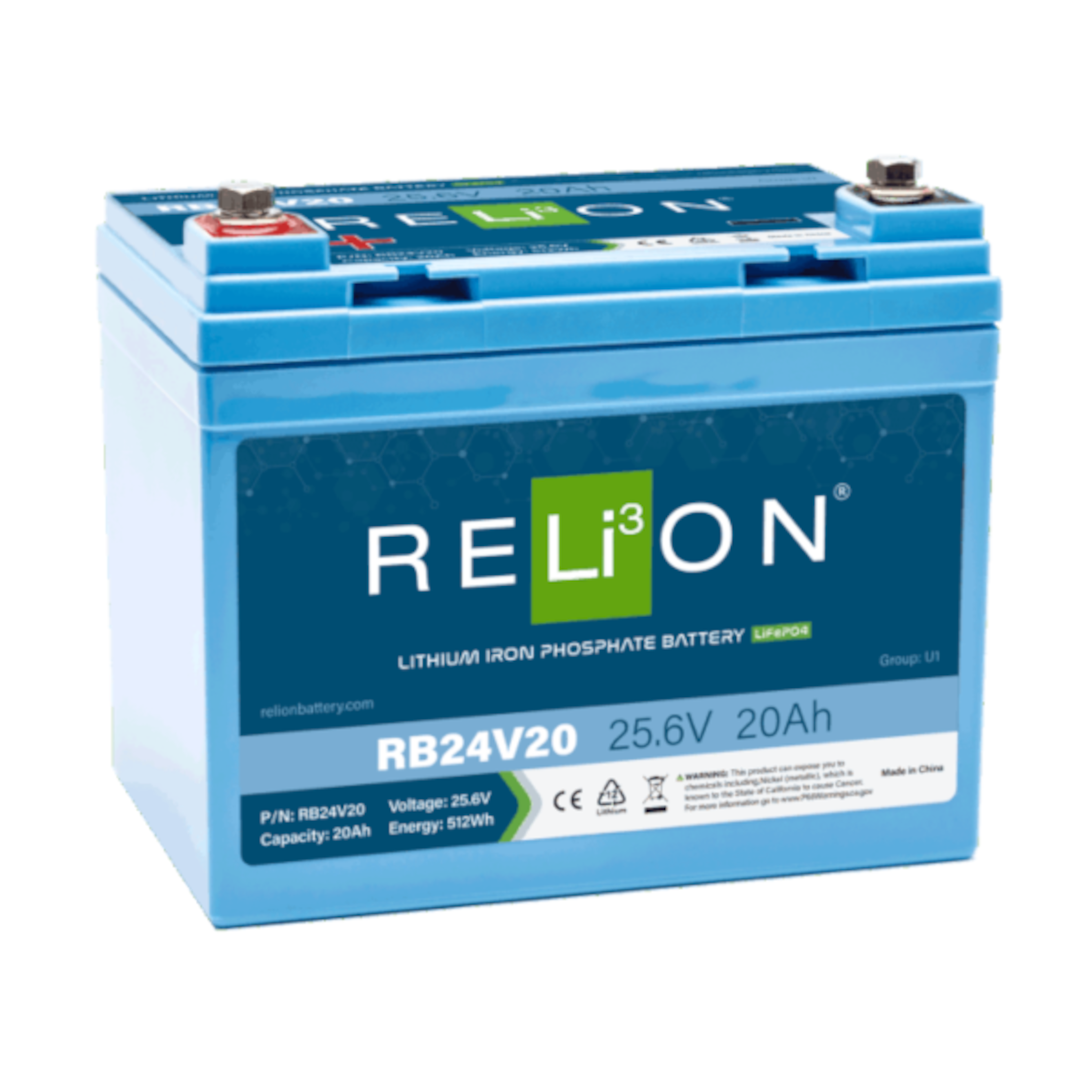 Relion RB24V20 24V LiFePO4 Lithium Deep Cycle Battery