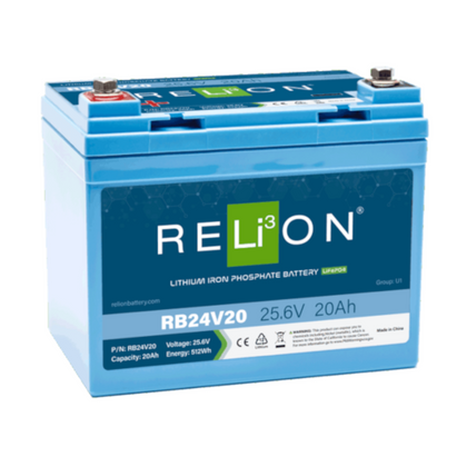 Relion RB24V20 24V LiFePO4 Lithium Deep Cycle Battery