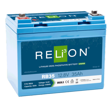 Relion RB35 12V LiFePO4 Lithium Deep Cycle Battery