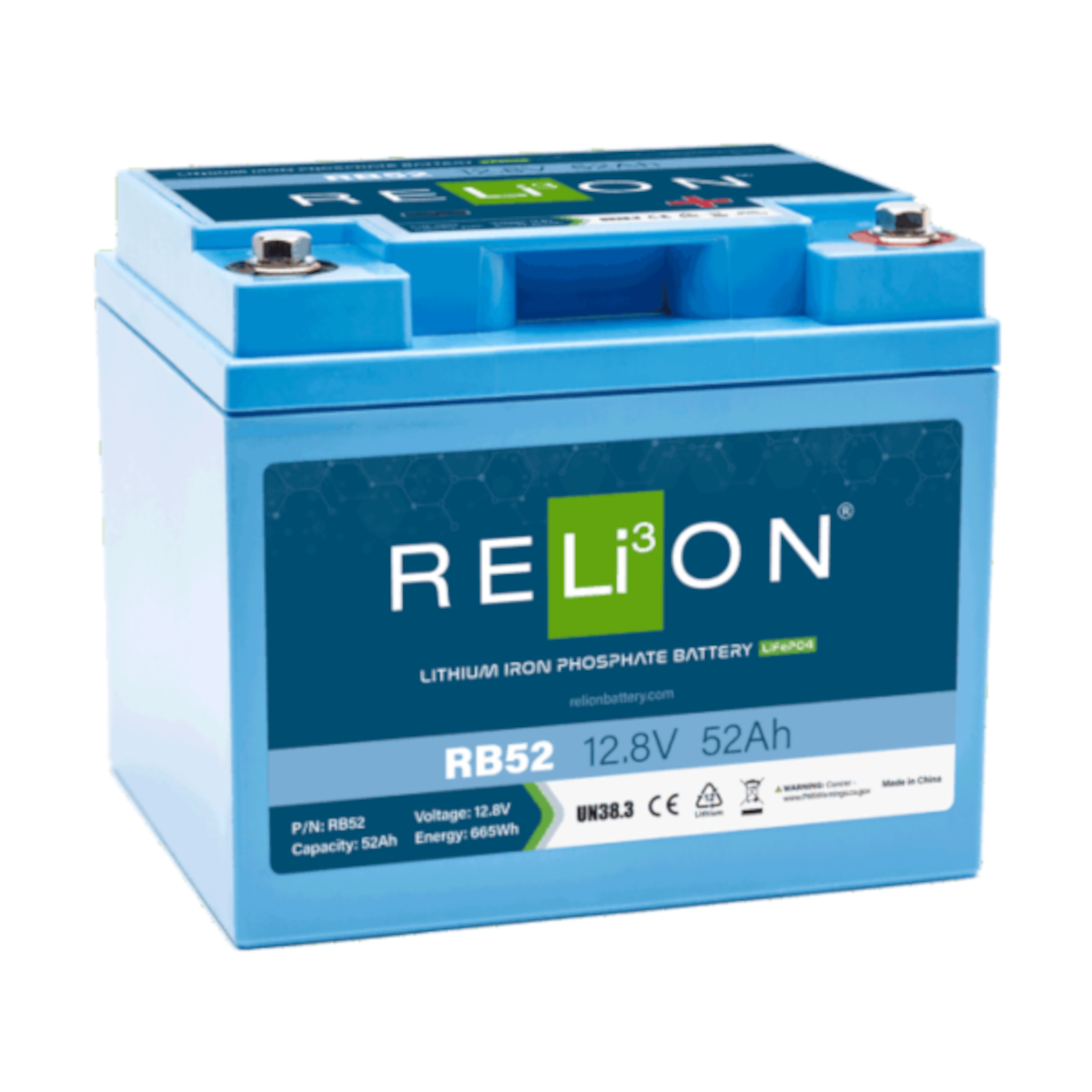 Relion RB52 12V LiFePO4 Lithium Deep Cycle Battery