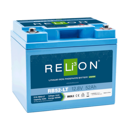 Relion RB52-LT 12V LiFePO4 Lithium Deep Cycle Battery