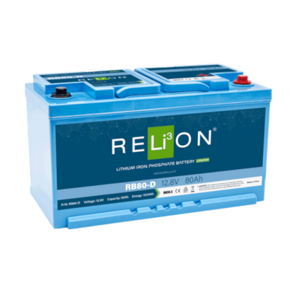Relion RB80-D 12V LiFePO4 Lithium Deep Cycle Battery