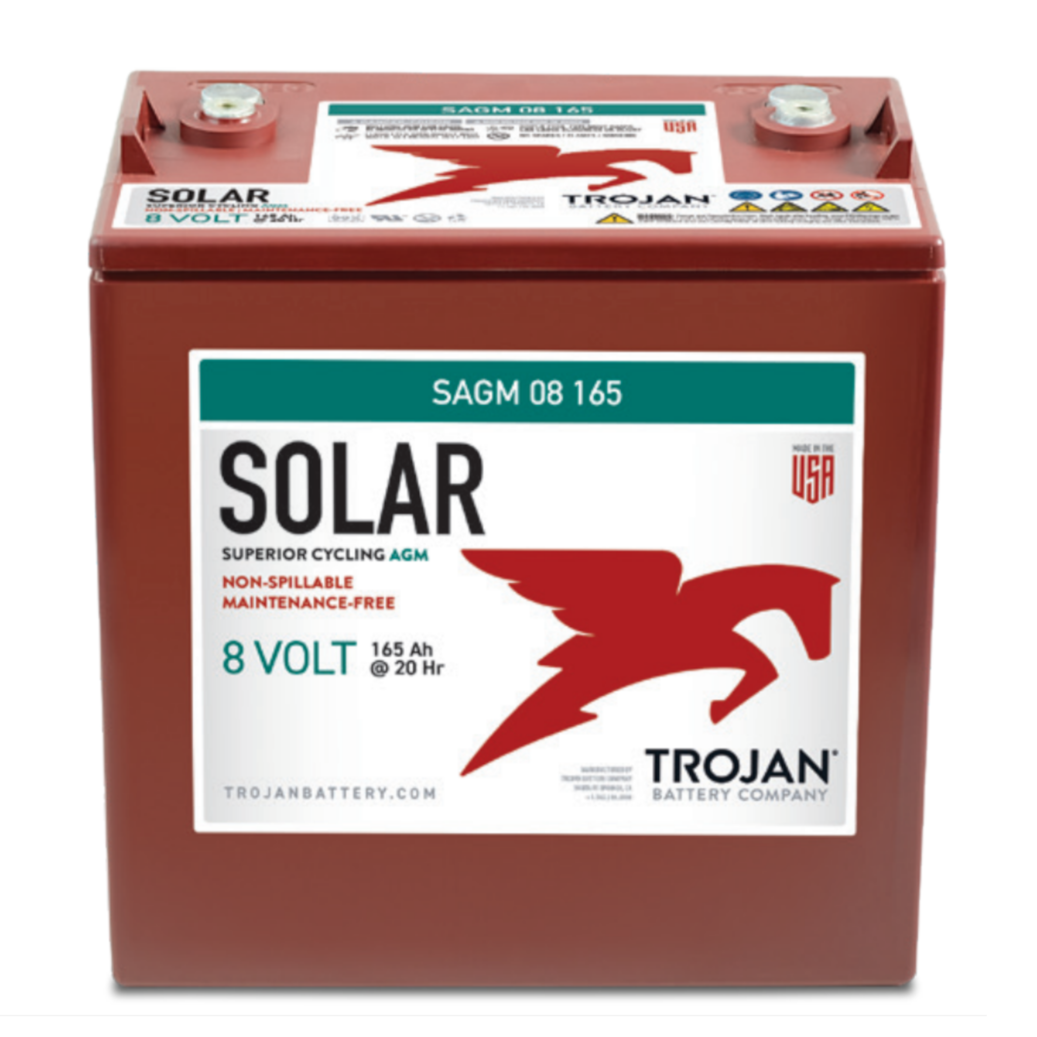Trojan SAGM 08 375 8V Deep Cycle AGM Solar Battery