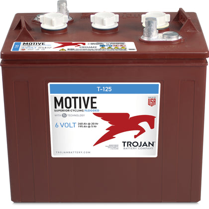 Trojan T-125 6V Group GC2 Deep Cycle Flooded Battery