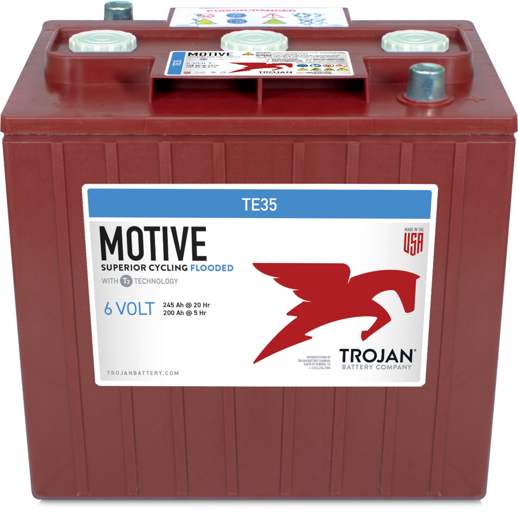 Trojan TE35 6V Group DIN Deep Cycle Flooded Battery