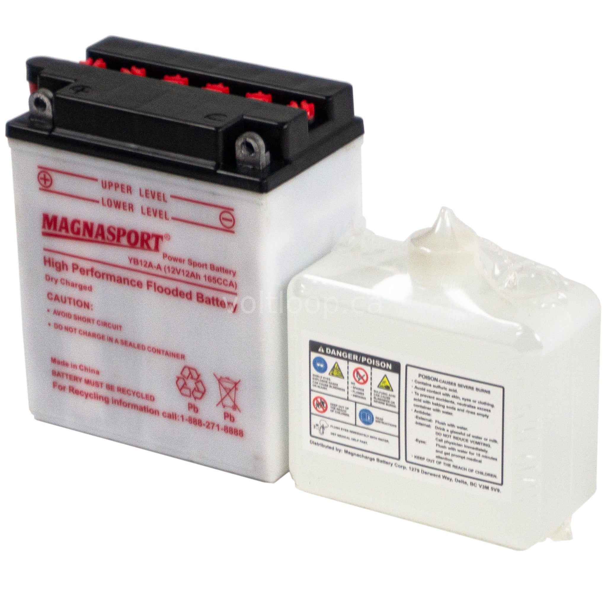 Magnasport YB12A-A 12V Premium Flooded Battery | 165 CCA
