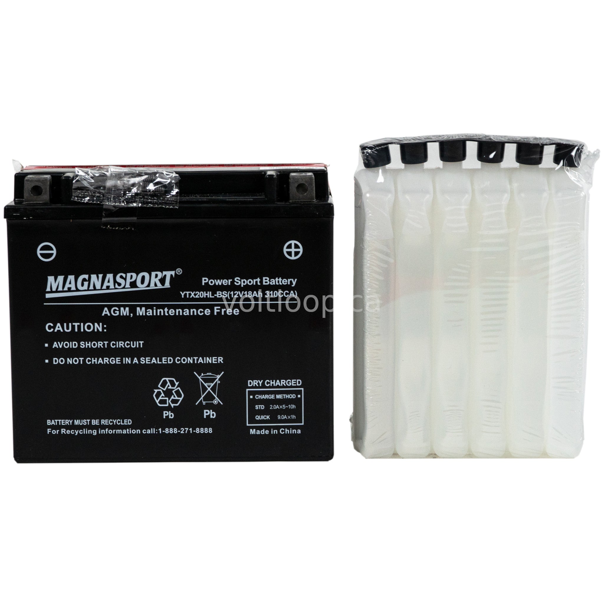 Magnasport YTX20HL-BS 12V Advanced AGM Battery | 310 CCA Magnasport YTX20HL-BS 12V Advanced AGM Battery | 310 CCA