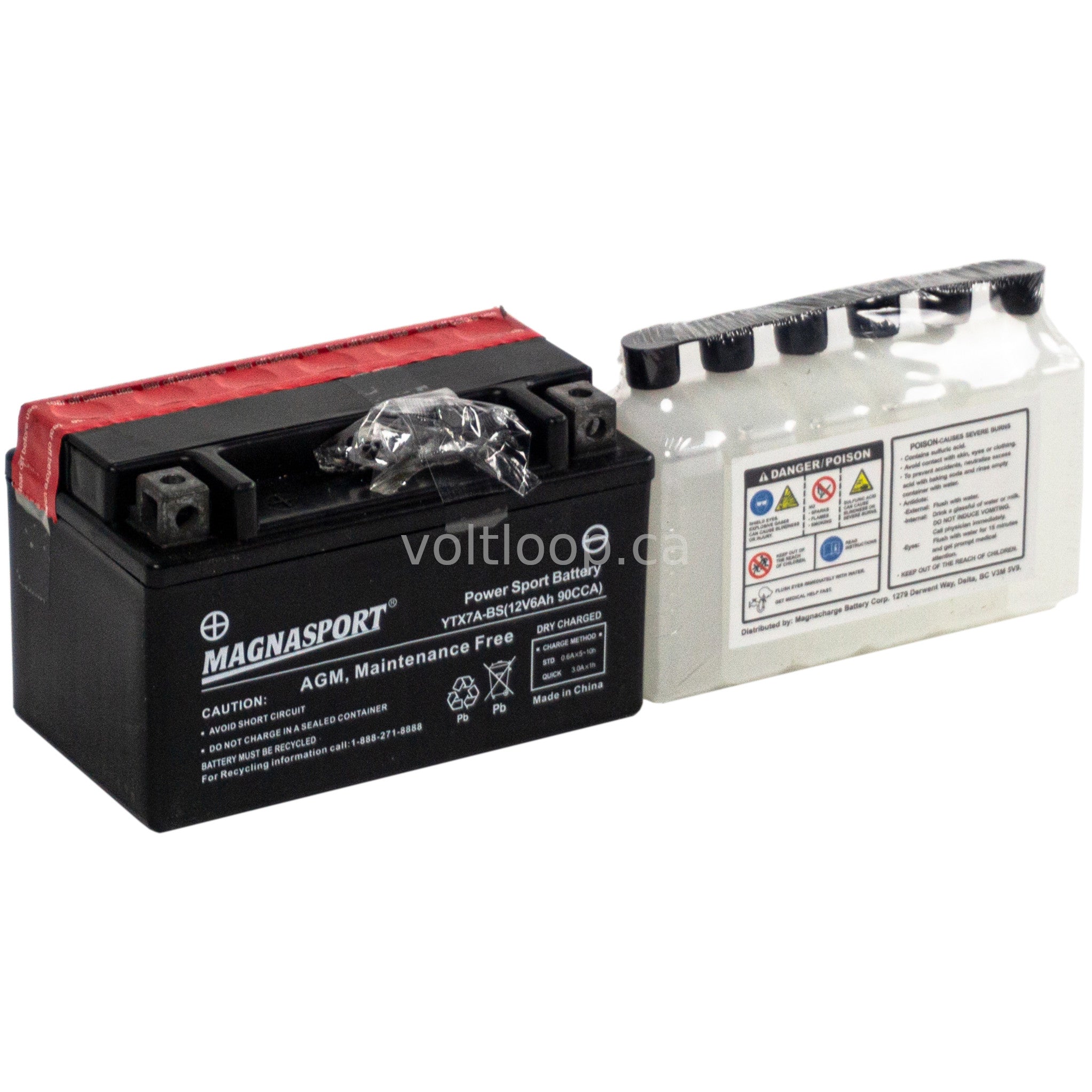 Batterie Moto Yuasa YTX7L-BS Scellée 12V 6Ah 100 CCA - Acide Inclus - Compatible Nombreux Modèles